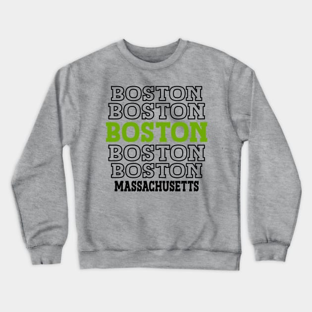 Boston, Massachusetts Crewneck Sweatshirt by Blended Designs